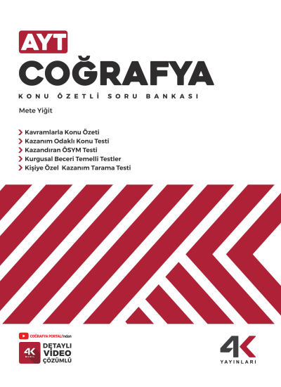 4K Yayınları AYT Coğrafya Konu Özetli Soru Bankası YKS Fotokopi