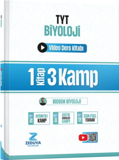 Biosem TYT Biyoloji 1 Kitap 3 Kamp Video Ders Kitabı Zeduva Yayınları YKS Fotokopi