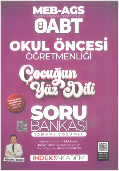 ÖABT Okul Öncesi Öğretmenliği Çocuğun Yüz Dili Soru Bankası Çözümlü İndeks Akademi Yayıncılık YKS Fotokopi