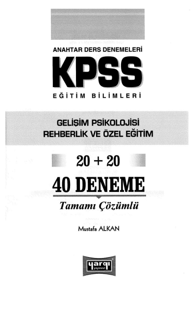 GELİŞİM VE REHBERLİK 20+20 DENEME YKS Fotokopi
