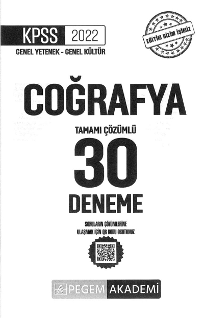 30LU COĞRAFYA ÇÖZÜMLÜ DENEME YKS Fotokopi