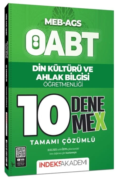 2025 ÖABT MEB-AGS Din Kültürü ve Ahlak Bilgisi 10 DenemeX Çözümlü İndeks Akademi YKS Fotokopi