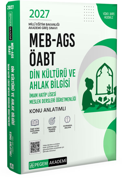 2027 MEB-AGS ÖABT Din Kültürü ve Ahlak Bilgisi Öğretmenliği Konu Anlatımlı Pegem Akademi Yayıncılık YKS Fotokopi