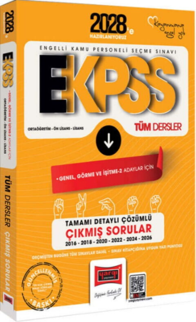 2028 EKPSS Ortaöğretim Ön Lisans Lisans Tüm Dersler Genel Görme ve İşitme 2 Adaylar İçin 10 Yıl Çıkmış Sorular Yargı Yayınları YKS Fotokopi