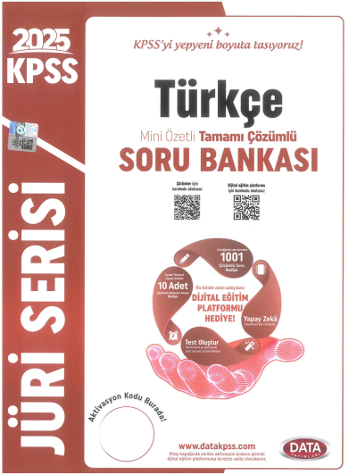 2025 KPSS Türkçe Jüri Serisi Mini Özetli Tamamı Çözümlü Soru Bankası Data Yayınları YKS Fotokopi