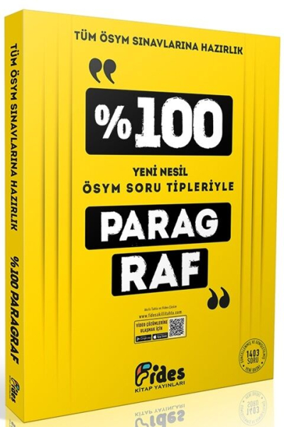 % 100 ÖSYM Soru Tipleriyle Paragraf Fides Yayınları YKS Fotokopi