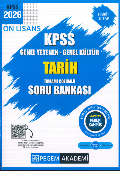 Ön Lisans KPSS Tarih Tamamı Çözümlü Soru Bankası Pegem Akademi YKS Fotokopi