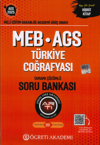 2025 MEB-AGS Türkiye Coğrafyası Soru Bankası Çözümlü Öğreti Akademi YKS Fotokopi