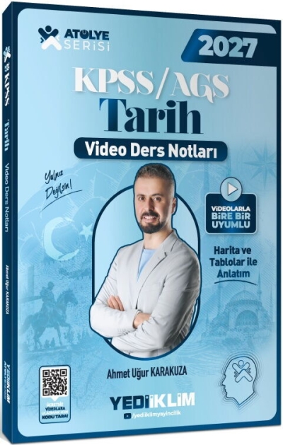 KPSS AGS Atölye Serisi Genel Kültür Tarih Video Ders Notları Yediiklim Yayınları YKS Fotokopi