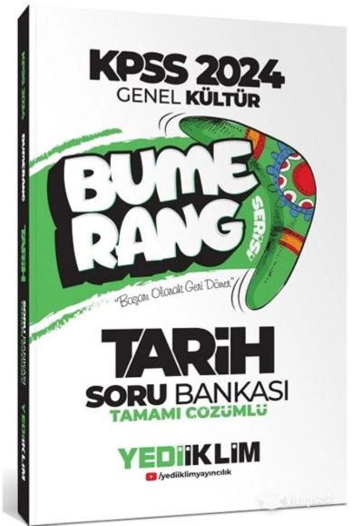 2024 KPSS Tarih Bumerang Soru Bankası Çözümlü Yediiklim Yayınları YKS Fotokopi