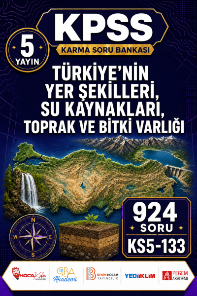 Türkiye’nin Yer Şekilleri, Su Kaynakları, Toprak ve Bitki Varlığı 5 Yayın 924 Soru YKS Fotokopi