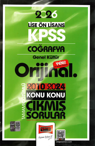 2026 KPSS Lise-Önlisans Coğrafya Orijinal 2010-2024 Konu Konu Çıkmış Sorular Yargı Yayınları YKS Fotokopi