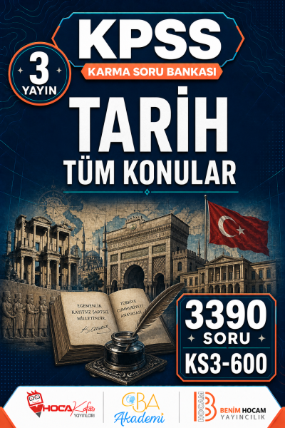 TARİH TÜM KONULAR 3 Yayın 3390 Soru (Benim Hocam - CBA - Hoca Kafası Yayınları)