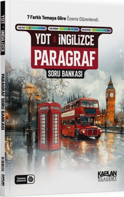 YDT İngilizce Paragraf Soru Bankası Kaplan Akademi YKS Fotokopi