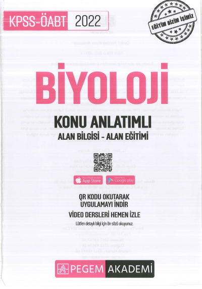 BİYOLOJİ KONU ANLATIMI ALAN BİLGİSİ - ALAN EĞİTİMİ YKS Fotokopi