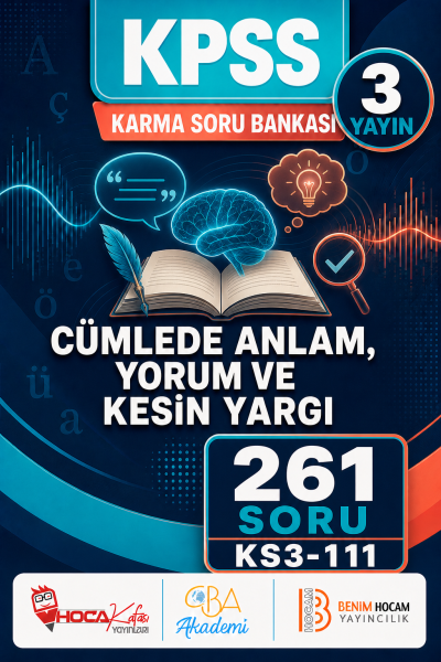 Cümlede Anlam, Yorum ve Kesin Yargı 3 Yayın 261 Soru (Benim Hocam - CBA - Hoca Kafası Yayınları)