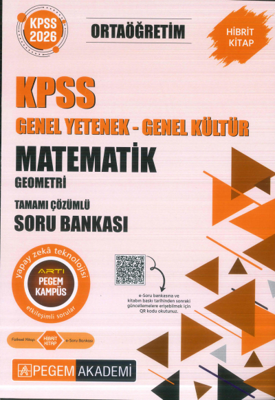 Ortaöğretim KPSS Matematik - Geometri Tamamı Çözümlü Soru Bankası Pegem Akademi YKS Fotokopi