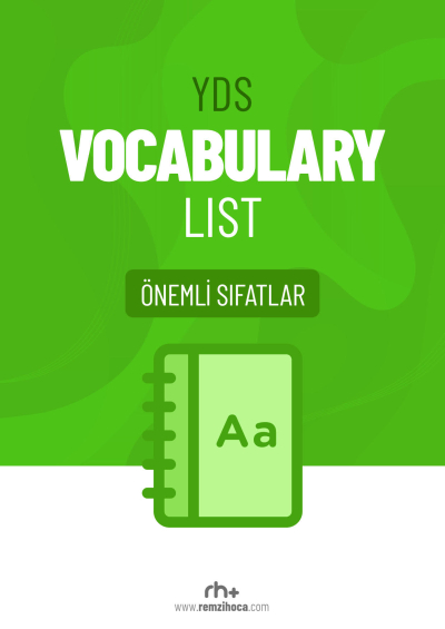 YDS Vocabulary List Önemli Sıfatlar Remzi Hocam