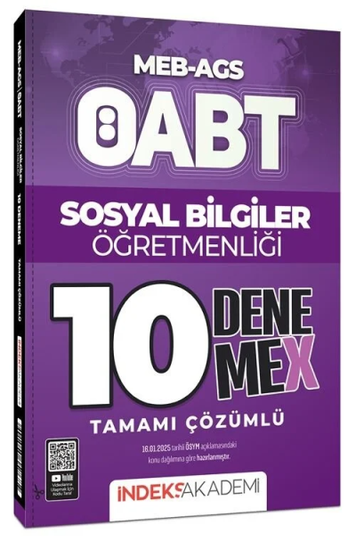2025 ÖABT MEB-AGS Sosyal Bilgiler Öğretmenliği 10 DenemeX Çözümlü İndeks Akademi Yayıncılık YKS Fotokopi