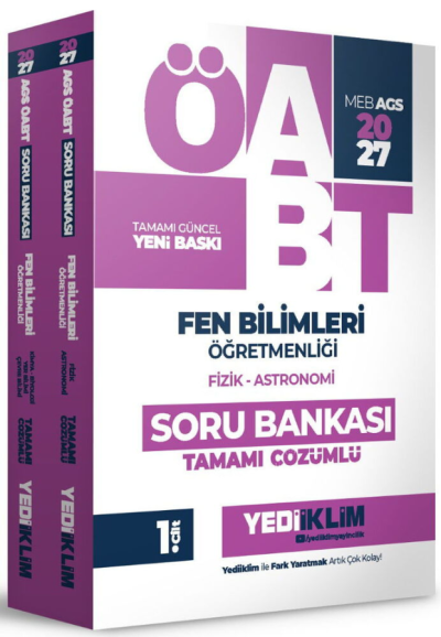 2027 MEB AGS ÖABT Fen Bilimleri Öğretmenliği Tamamı Çözümlü Soru Bankası 2 Cilt Yediiklim Yayınları YKS Fotokopi