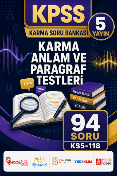 Karma Anlam ve Paragraf Testleri 5 Yayın 94 Soru YKS Fotokopi