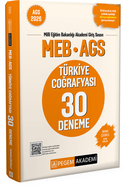 2026 MEB AGS Türkiye Coğrafyası 30 Deneme Pegem Akademi YKS Fotokopi