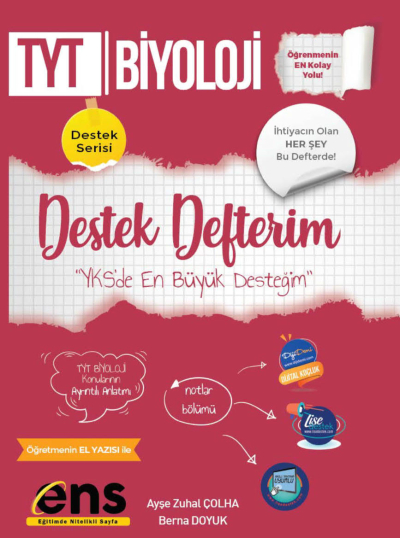 TYT Biyoloji Destek Defterim Destek Serisi ENS Yayınları