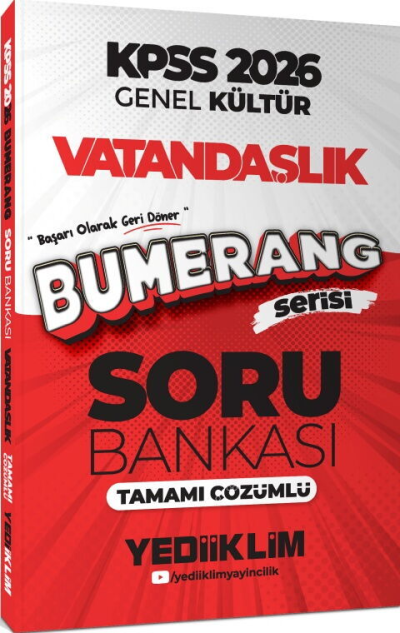 2026 KPSS Genel Kültür Bumerang Vatandaşlık Tamamı Çözümlü Soru Bankası Yediiklim Yayınları YKS Fotokopi