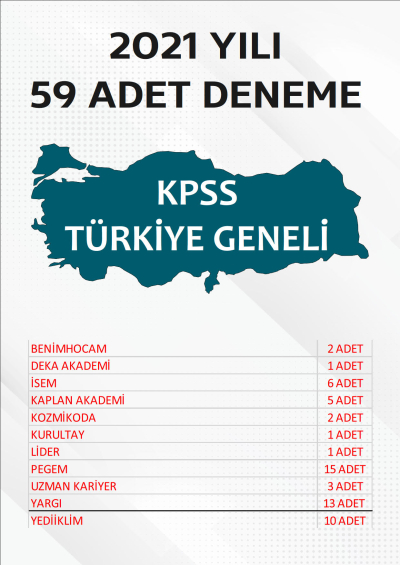 59 ADET TG DENEME 2021 YILI TG LİSTEMİZDEKİ TÜM YAYINLARI KAPSAR (TG149-TG159 ARASI) YKS Fotokopi