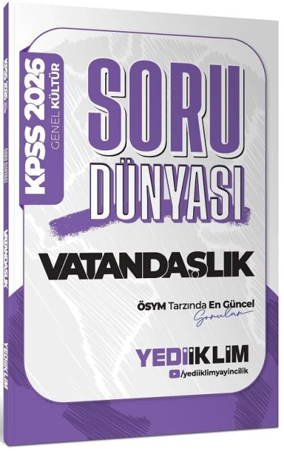 2026 KPSS Genel Yetenek Vatandaşlık Soru Dünyası Yediiklim Yayınları YKS Fotokopi