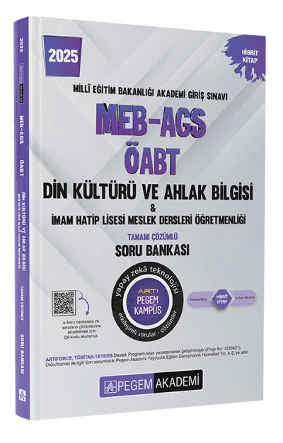 2025 MEB-AGS-ÖABT Din Kültürü ve Ahlak Bilgisi-İmam Hatip Lisesi Mes. Lisesi Tam. Çöz. Soru Bankası Pegem Yayınları YKS Fotokopi