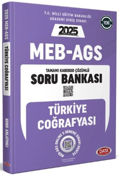2025 MEB AGS Türkiye Coğrafyası Soru Bankası Çözümlü Data Yayınları YKS Fotokopi