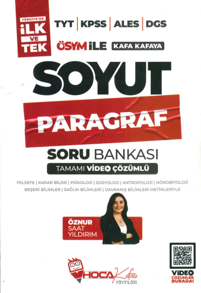 ÖSYM İLE KAFA KAFAYA SOYUT PARAGRAF SORU BANKASI TAMAMI ÇÖZÜMLÜ ÖZNUR SAAT YILDIRIM YKS Fotokopi