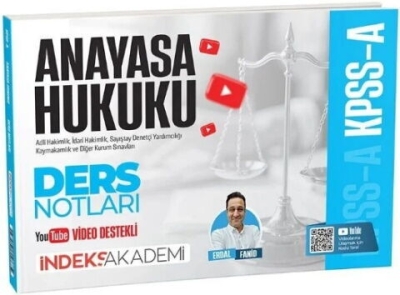 KPSS A Grubu Anayasa Hukuku Video Ders Notları Erdal Fanid İndeks Akademi Yayıncılık YKS Fotokopi