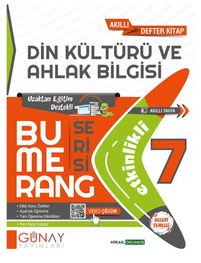 7. Sınıf Din Kültürü ve Ahlak Bilgisi Bumerang Soru Bankası Günay Yayınları YKS Fotokopi