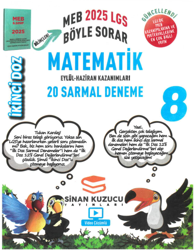 Sinan Kuzucu Yayınları 2025 8. Sınıf İkinci Doz Sarmal Branş Denemeleri Matematik YKS Fotokopi