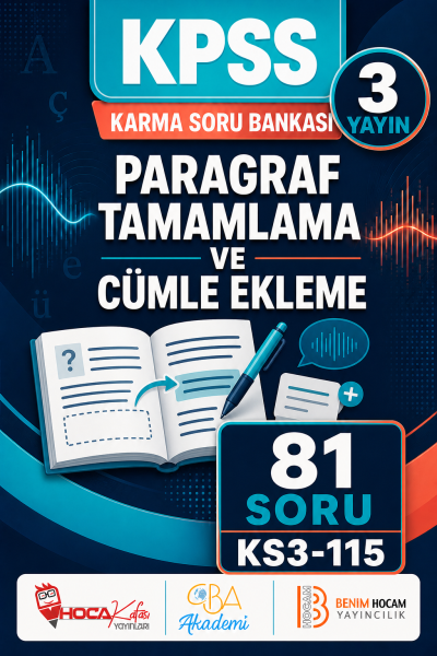 Paragraf Tamamlama ve Cümle Ekleme 3 Yayın 81 Soru (Benim Hocam - CBA - Hoca Kafası Yayınları)