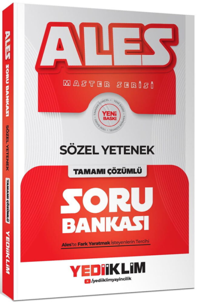 2027 ALES Sözel Yetenek Tamamı Çözümlü Soru Bankası Yediiklim Yayınları YKS Fotokopi