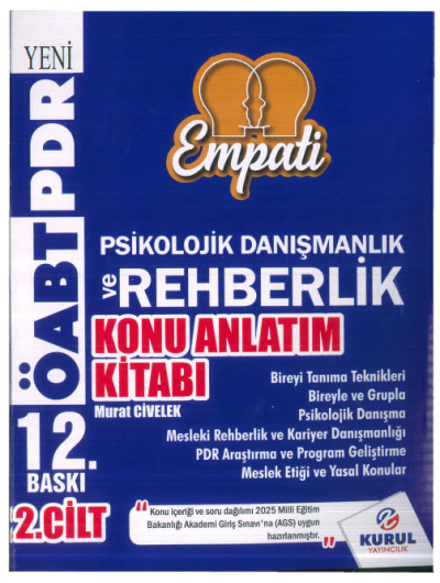 2025 ÖABT Empati Psikolojik Danışmanlık ve Rehberlik Konu Anlatımlı 2. Cilt YKS Fotokopi