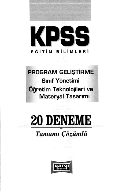 PROGRAM SINIF MATERYAL 20 Lİ DENEME YKS Fotokopi