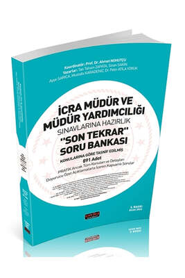 İCRA MÜDÜRLÜĞÜ SINAVINA HAZIRLIK SON TEKRAR TAMAMI ÇÖZÜMLÜ SORU BANKASI YKS Fotokopi
