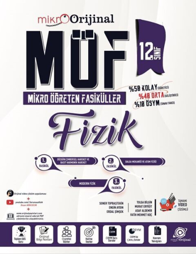 Mikro 12. Sınıf Fizik MÖF Mikro Öğreten Fasiküller Orijinal Yayınları YKS Fotokopi