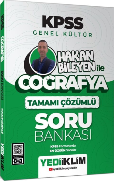 2025 KPSS Genel Kültür Coğrafya Hakan Bileyen İle Tamamı Çözümlü Soru Bankası Yediiklim Yayınları YKS Fotokopi
