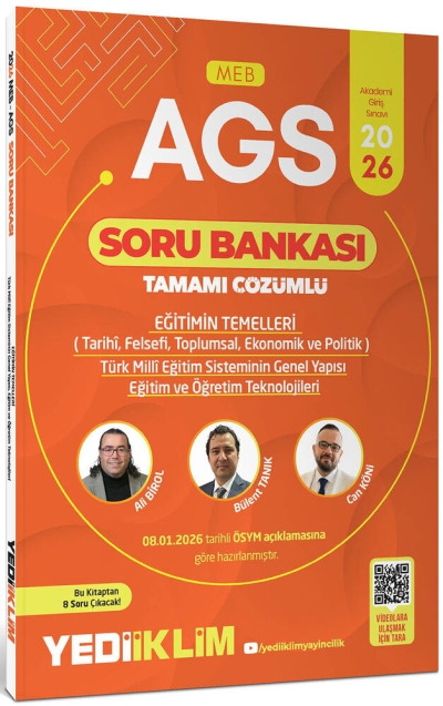 2026 MEB AGS Eğitimin Temelleri ve Temel Kavramlar Türk Milli Eğitim Sisteminin Tamamı Çözümlü Soru Bankası Yediiklim Yayınları YKS Fotokopi
