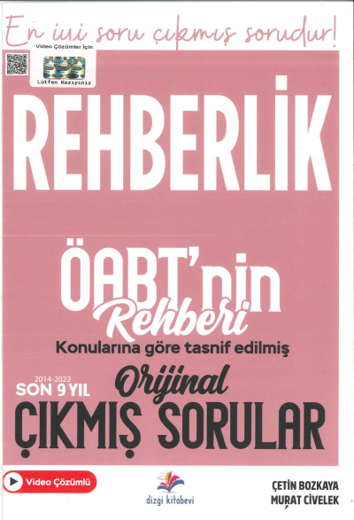 REHBERLİK ÖABT'NİN REHBERİ KONULARINA GÖRE TASNİF EDİLMİŞ 2014-2022 ÇIKMIŞ SORULAR YKS Fotokopi