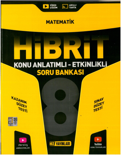 8. Sınıf Matematik HİBRİT Konu Anlatımlı Etkinlikli Soru Bankası Hız Yayınları YKS Fotokopi
