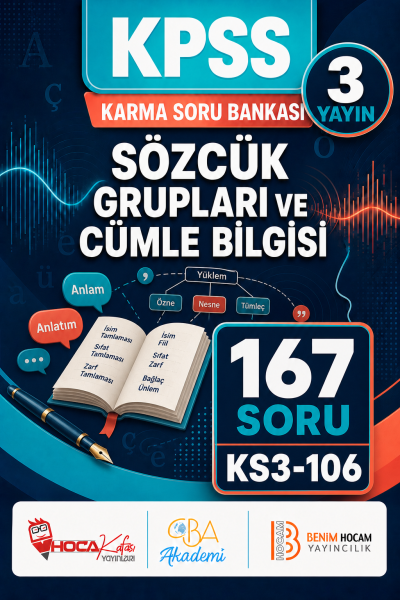 Sözcük Grupları ve Cümle Bilgisi 3 Yayın 167 Soru (Benim Hocam - CBA - Hoca Kafası Yayınları) YKS Fotokopi
