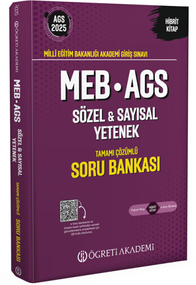 2025 MEB AGS Sözel Sayısal Yetenek Tamamı Çözümlü Soru Bankası Öğreti Akademi YKS Fotokopi