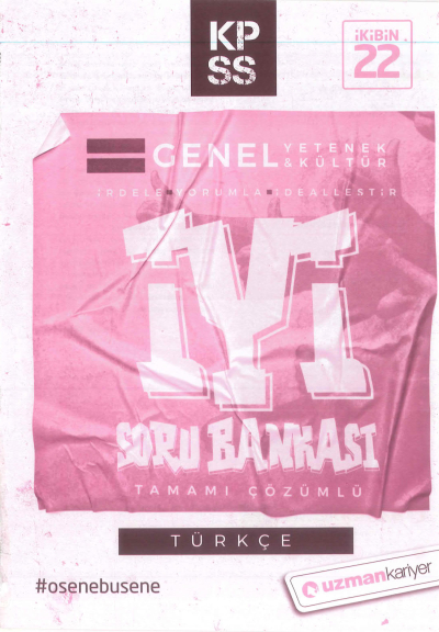 GY GK TÜRKÇE İYİ ÇÖZÜMLÜ SORU BANKASI YKS Fotokopi