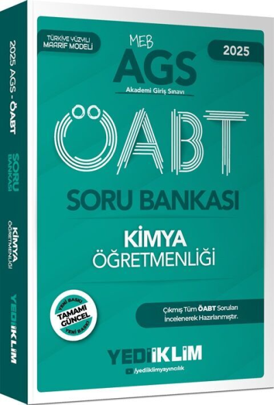 2025 MEB AGS ÖABT Kimya Öğretmenliği Soru Bankası Yediiklim Yayınları YKS Fotokopi